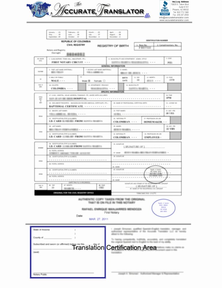 Mexican Birth Certificate Translation Template Unique Best S Of Sample Mexican Birth Certificate