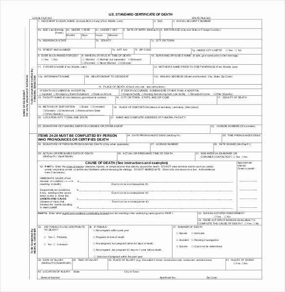 Mexican Marriage Certificate Template Inspirational 11 Sample Death Certificate Templates Pdf Doc