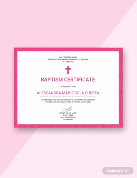 Microsoft Word Baptism Certificate Template New 83 Creative Custom Certificate Word Psd Ai Design