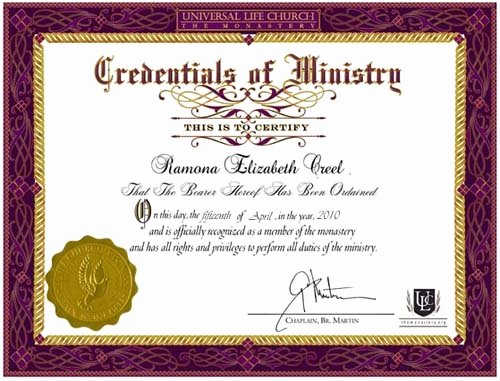 Minister ordination Certificate Template Fresh ordination Certificate Templates