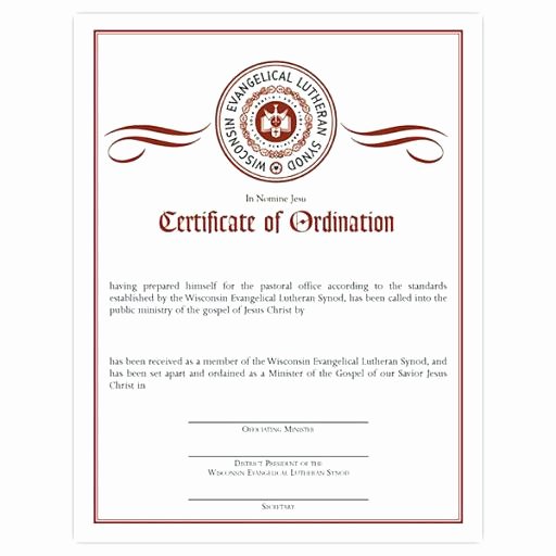 Ministerial License Certificate Template Beautiful ordained Minister Certificate