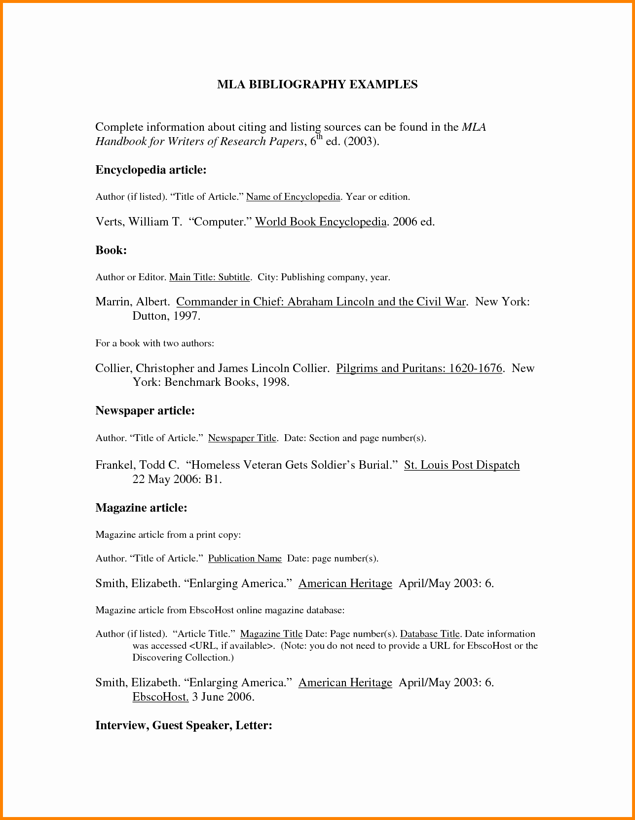 Mla 8 Outline Inspirational Mla Bibliography Example and Citations