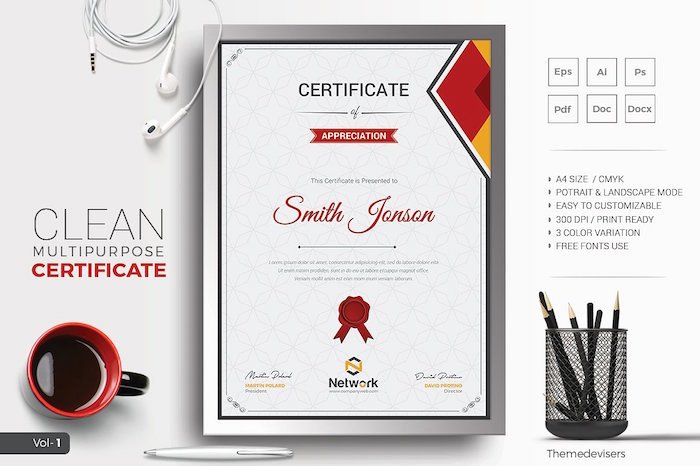 Modern Certificate Design Psd Beautiful 300 Best Certificate Templates 2019