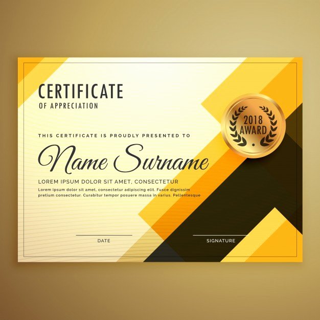 Modern Certificate Design Psd Unique Diploma Abstracto Dorado