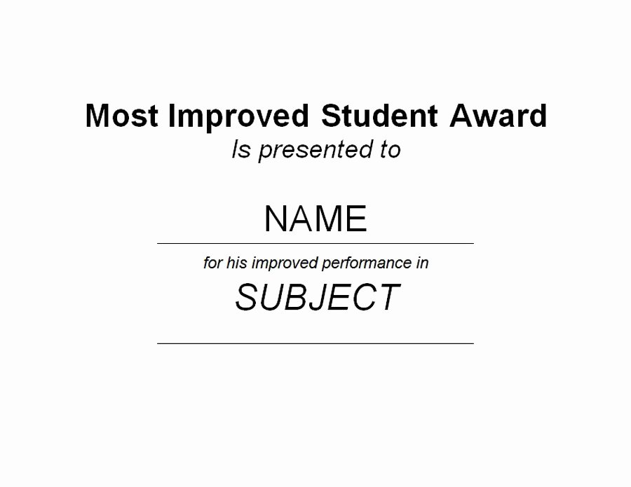 Most Improved Certificate Template Unique Award Certificates Diploma Word Templates