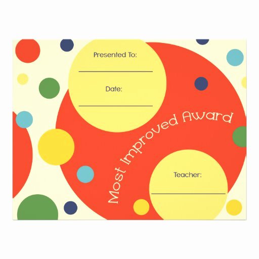 Most Improved Certificate Template Unique Most Improved Award Certificate Polka Dots Letterhead