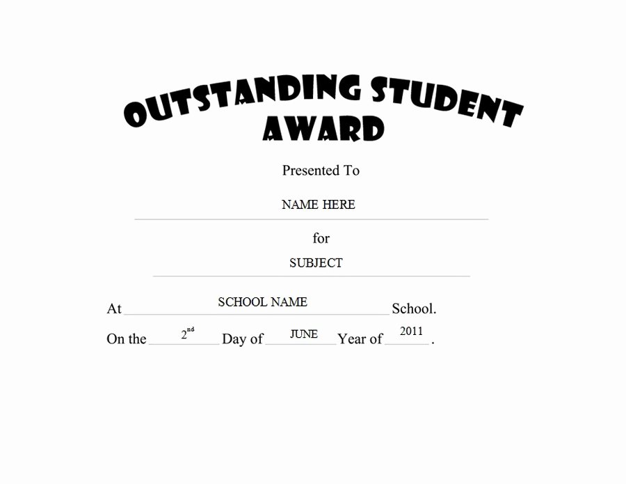 Most Improved Student Award Wording Elegant Award Certificates Diploma Word Templates