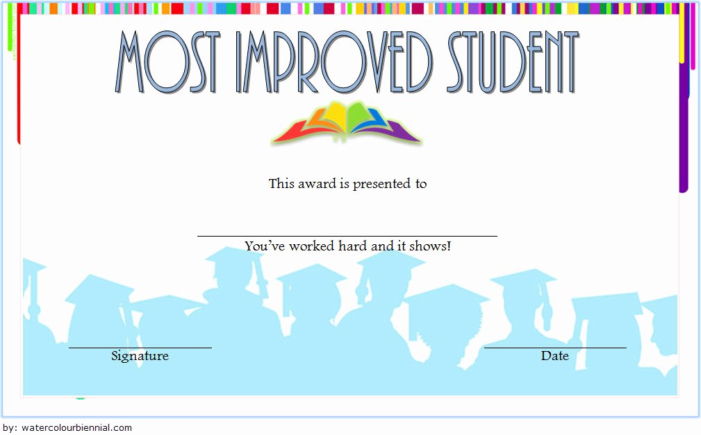 most improved student certificate