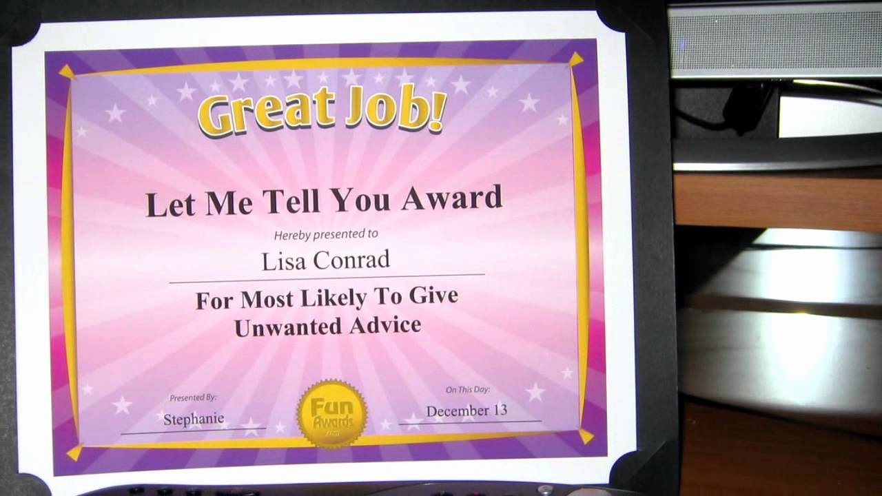 Most Likely to Award Template Luxury Funny Fice Awards