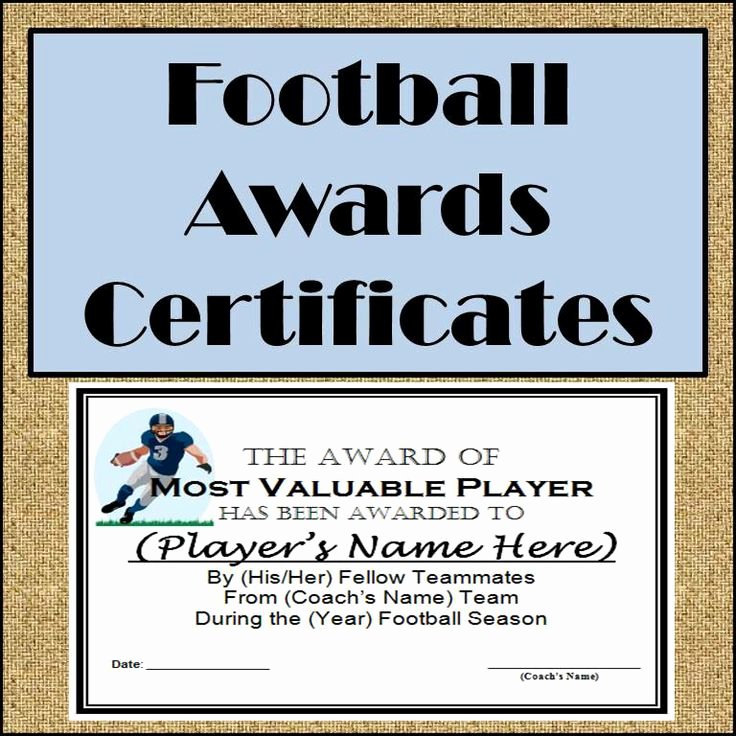 Most Valuable Player Certificate Awesome Football Awards Certificates and Nomination Ballots 9