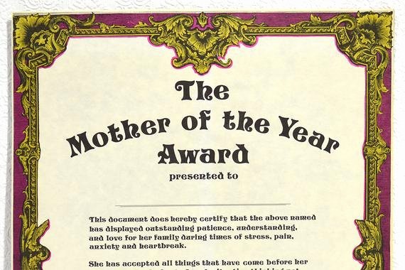 Mother Of the Year Certificate Fresh Mother S Day Gift Blank Mother Of the Year Award