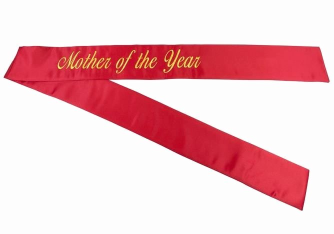 Mother Of the Year Certificate Inspirational Mother Of the Year Award Pageant Style Sash