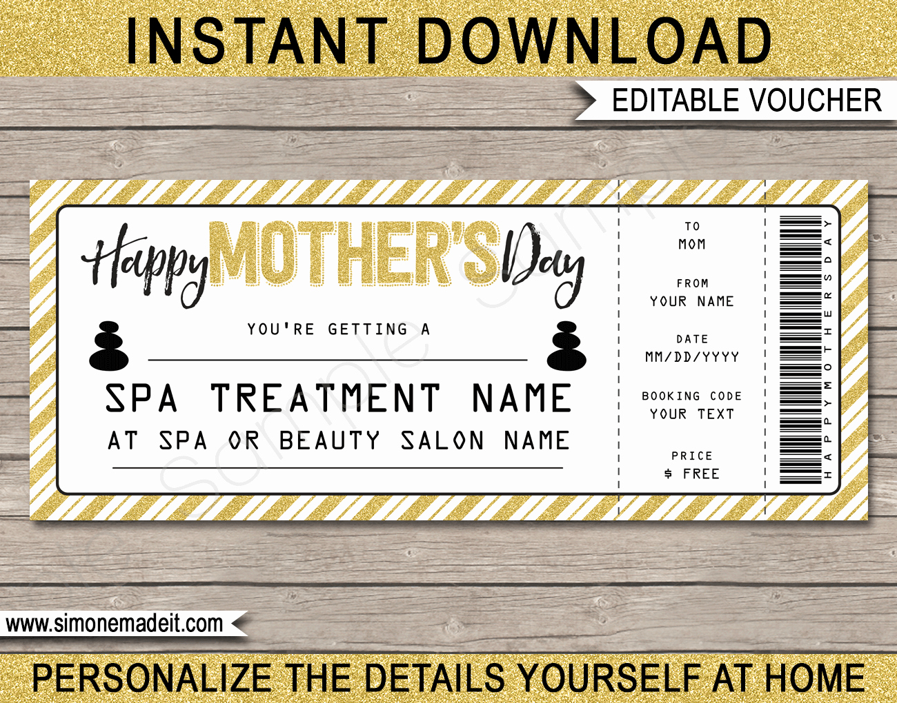 Mother&amp;#039;s Day Gift Certificate Template Awesome Mothers Day Spa Gift Certificate Template