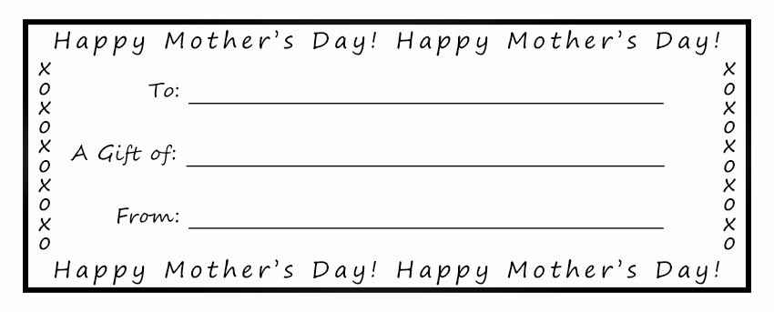 Mothers Day Certificate Template New Printable Gift Certificates for Mom
