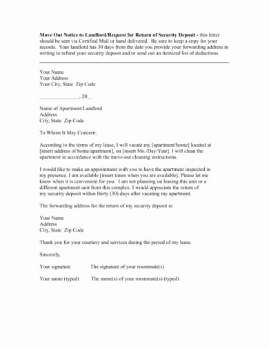 Move Out Letter Elegant Free 9 Tenant Move Out Letter Examples [download now