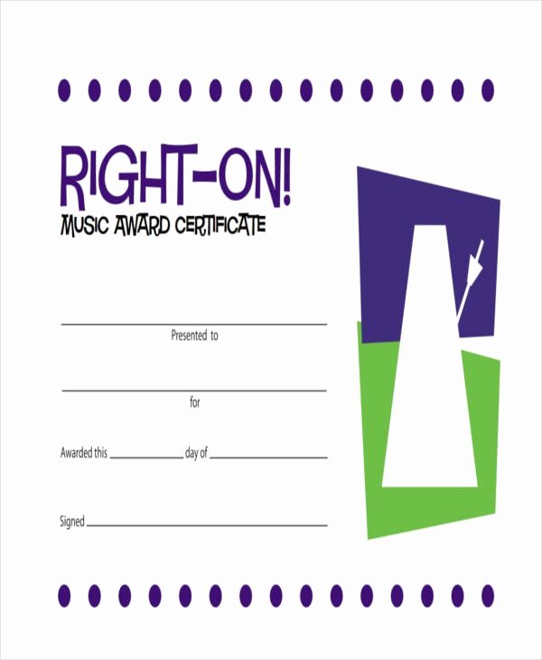 Music Achievement Award Certificate Awesome Free 47 Award Certificate Examples and Samples In Word
