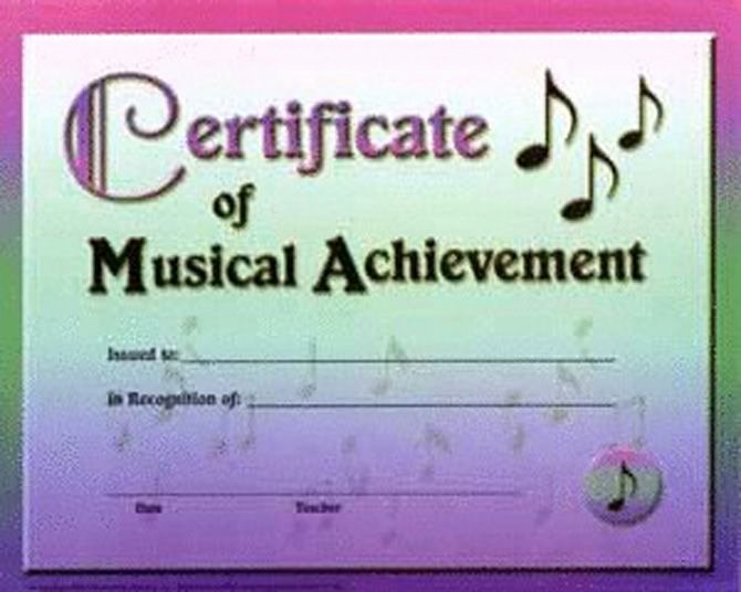 Music Achievement Award Certificate Fresh Certificate Of Musical Achievement 10&quot; X 8&quot; Package Of