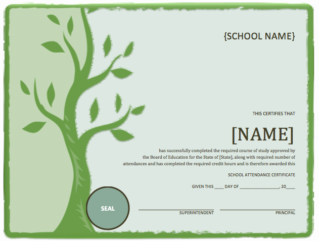 Music Certificate Template for Word Best Of School attendance Certificate Template – Word Templates