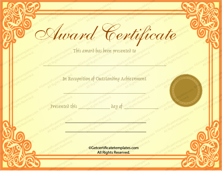 Music Certificate Template for Word Luxury Award Certificate Template