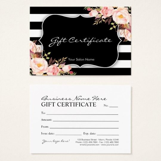 Nail Gift Certificate Template Inspirational Floral Salon Boutique Gift Certificate Template