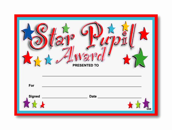 Name A Star Certificate Template Fresh Star Pupil Award Certificates