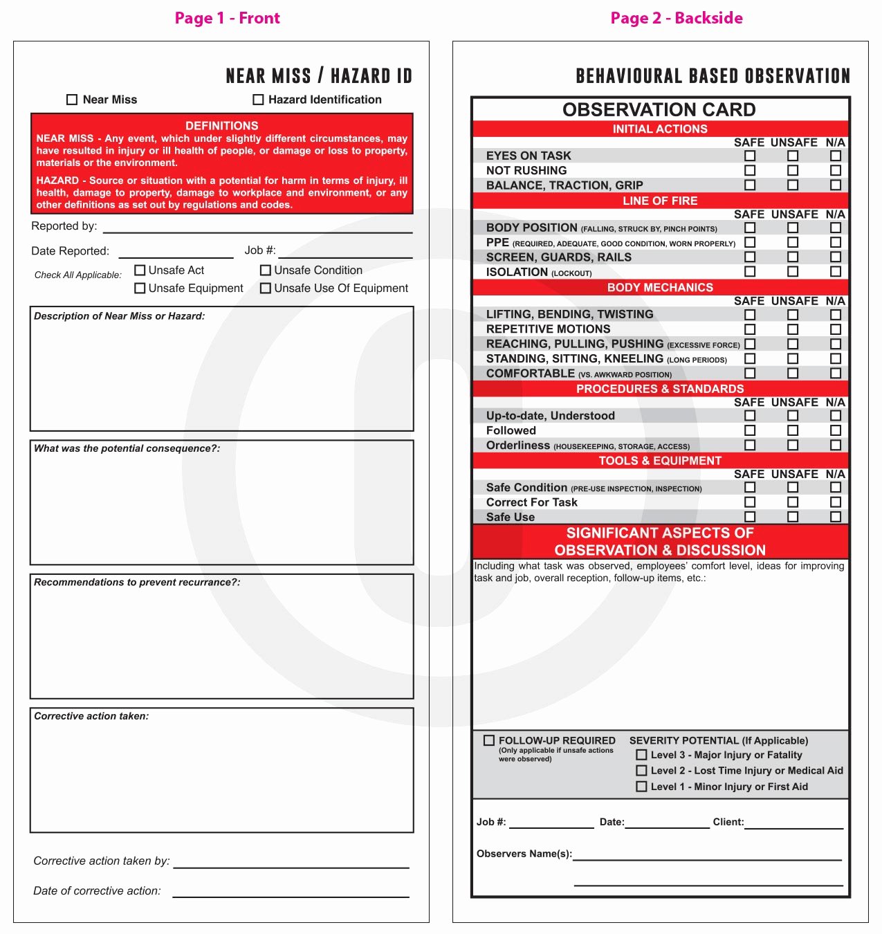  20 Near Miss Reporting Template Dannybarrantes Template