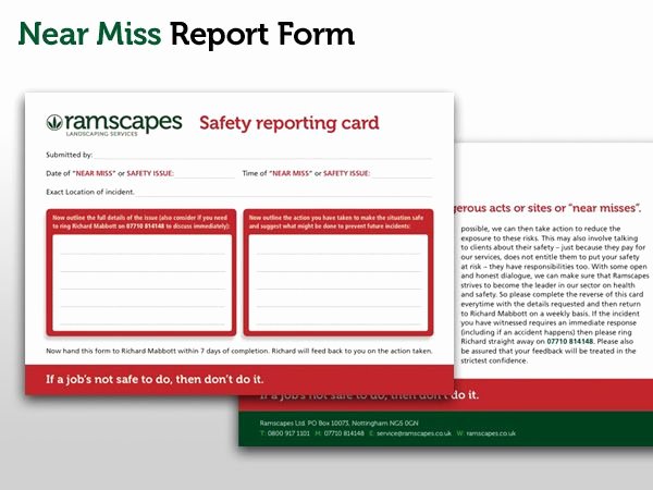Near Miss Reporting Template Fresh Winterscapes Health and Safety Policy