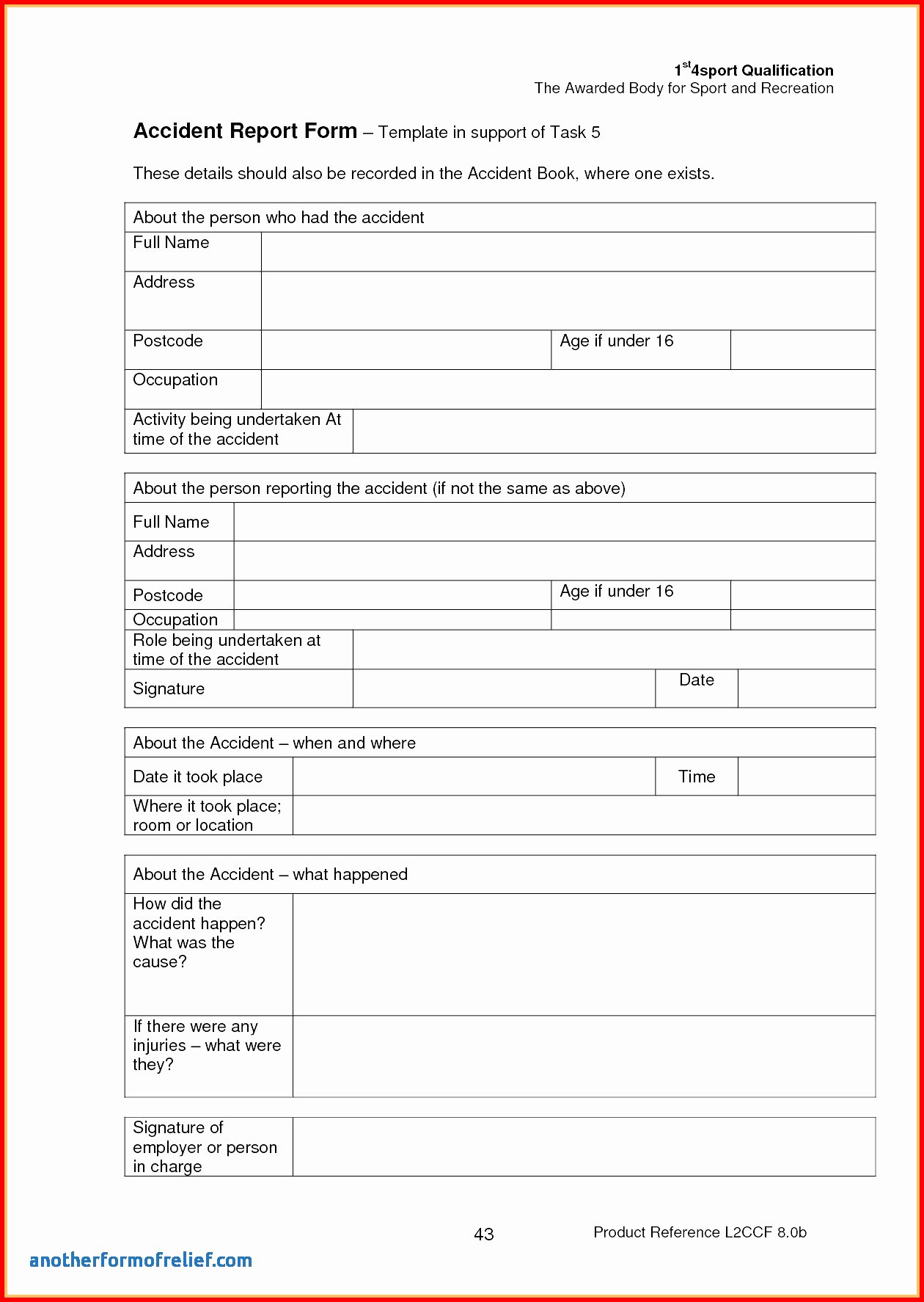  20 Near Miss Reporting Template Dannybarrantes Template