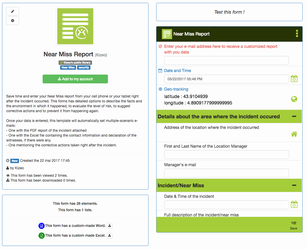 Near Miss Reporting Template Unique Declare Your Near Misses From Your Cell Phone or Your