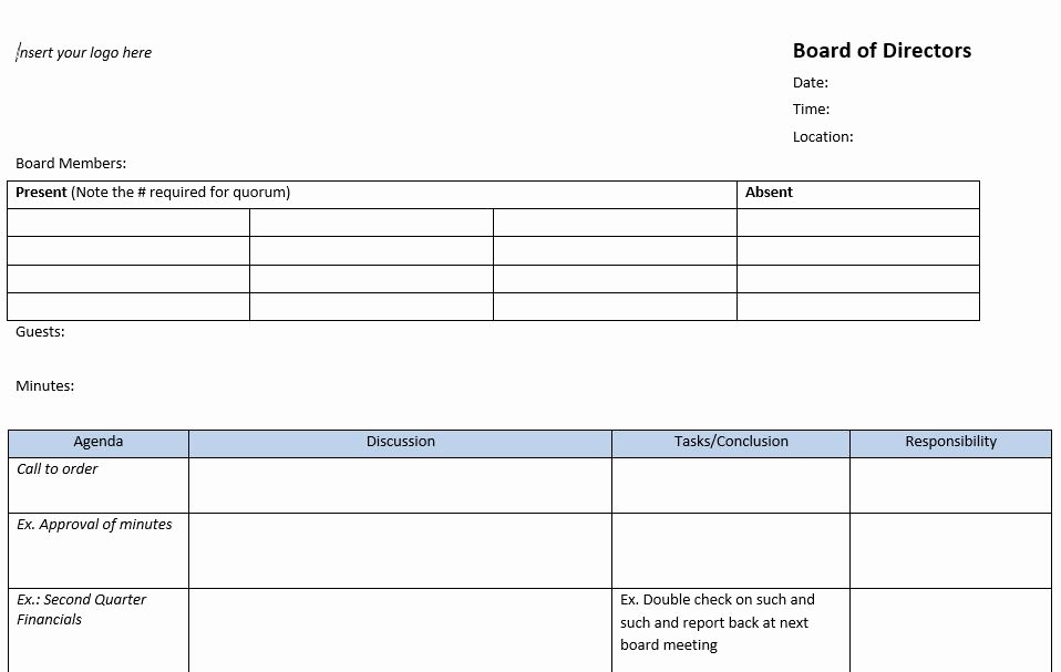 Nonprofit Board Meeting Agenda Template Inspirational 13 Meeting Minutes Templates to Help You Ace Your