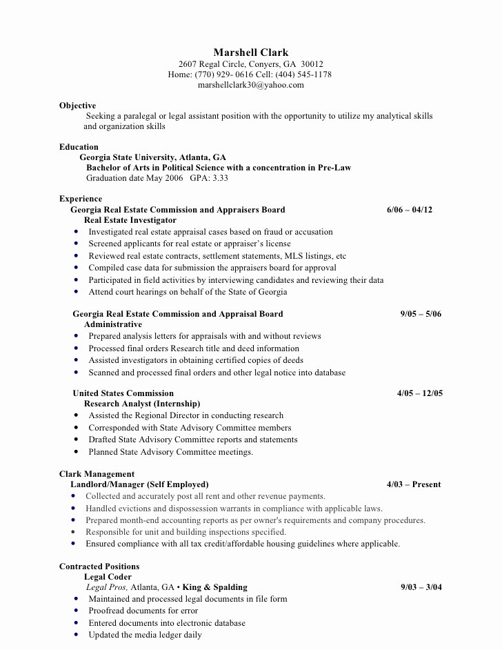 Notary Public Resume Sample Beautiful Marshell Clark Resume