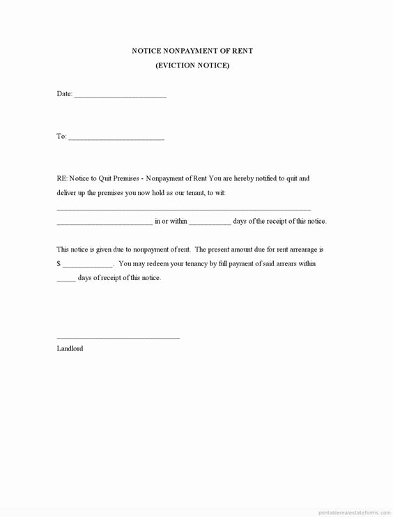 Notice Of Representation Letter Fresh Printable Sample Eviction Notice Template form