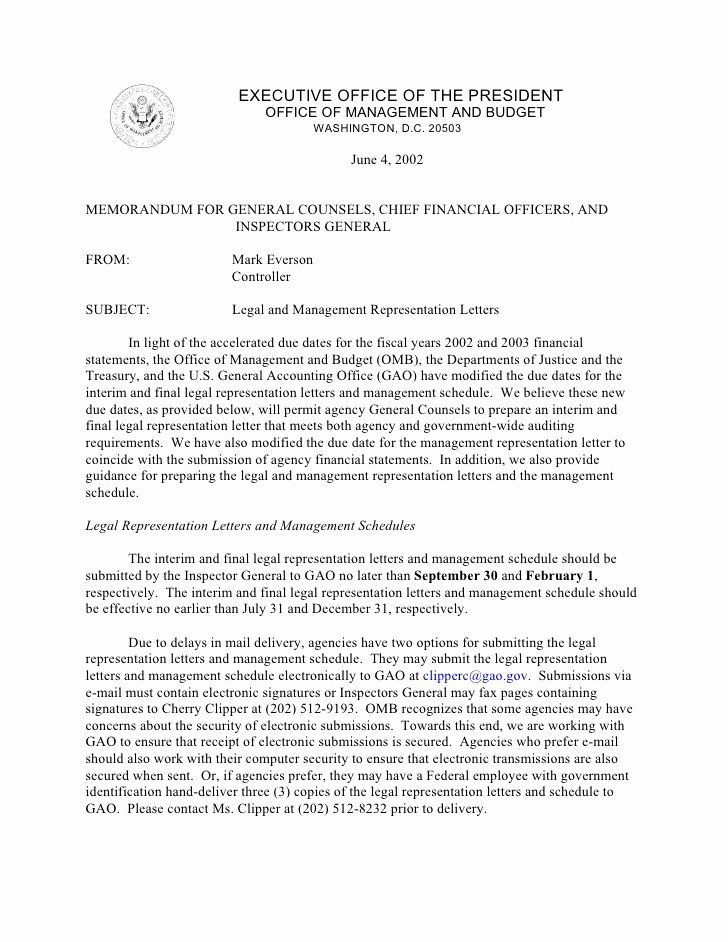 Notice Of Representation Letter Unique Legal and Management Representation Letters