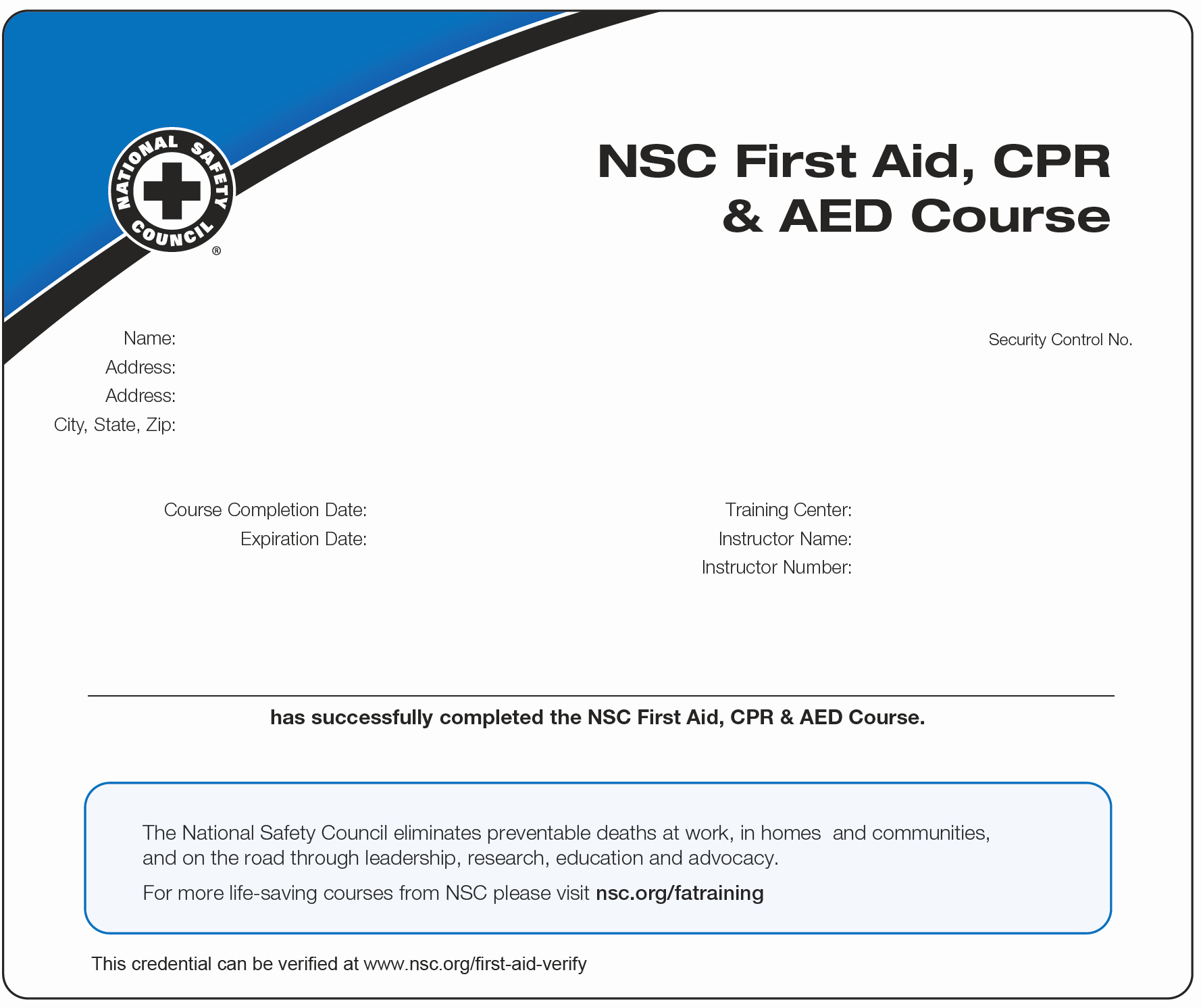  20 Nsc Cpr Course Certificate Template Dannybarrantes Template