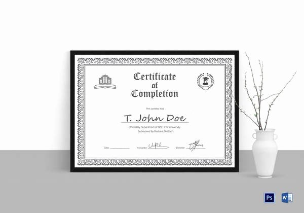 Nwcg Training Certificate Template Fresh Certificate Of Pletion 25 Free Word Pdf Psd