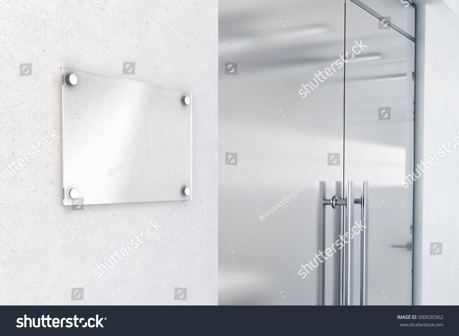 Office Door Name Plates Template Inspirational Blank Glass Nameplate Design Mockup 3d Stock Illustration