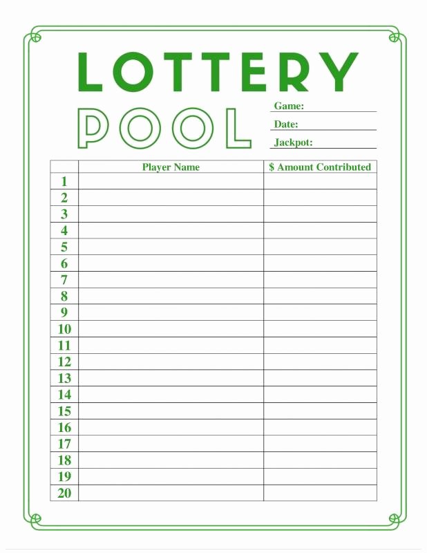 Office Lottery Pool Contract Unique Lottery Pool Contract