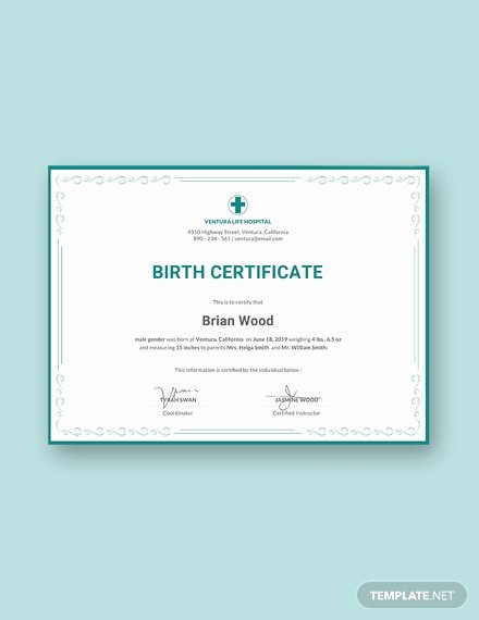 Official Birth Certificate Template Elegant Free Animal Birth Certificate Template Download 232