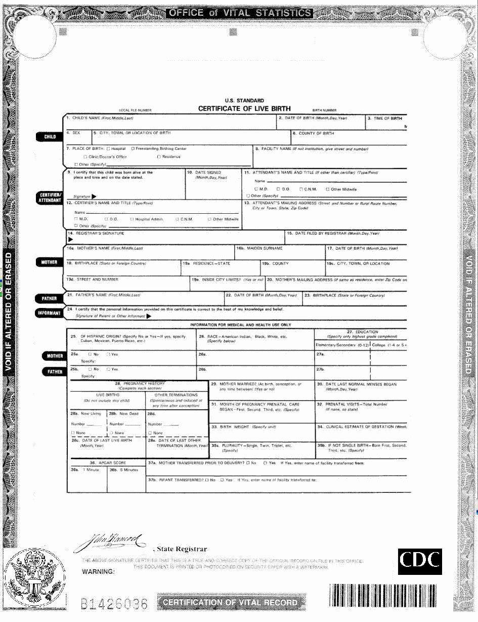 Official Blank Birth Certificate Template Luxury Politics is Barack Obama A Natural Born Us Citizen
