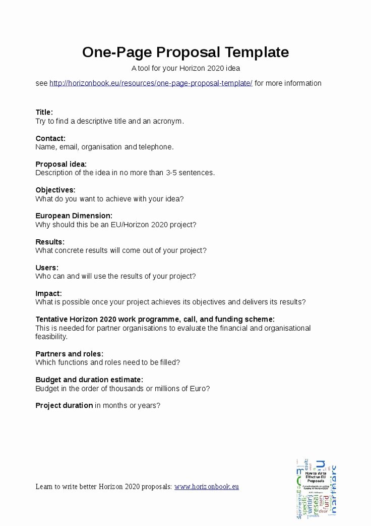 One Page Proposal Template Doc Beautiful 10 Best Images About Sample Government Grant Proposals On