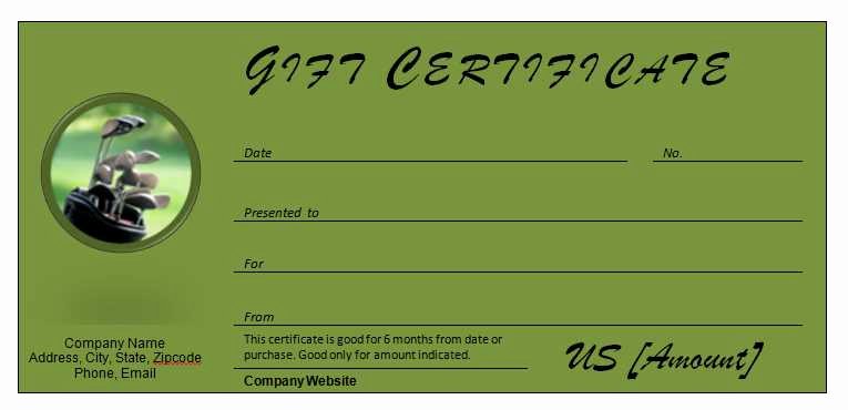 Open Office Gift Certificate Template Beautiful Golf Gift Certificates