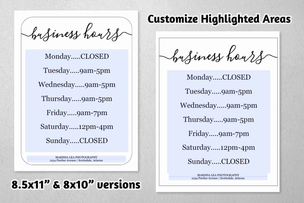Opening Hours Template Microsoft Word Beautiful Business Hours Sign Printable Template Hours Of
