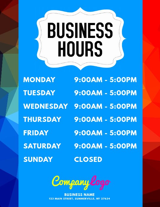  20 Opening Hours Template Microsoft Word Dannybarrantes Template