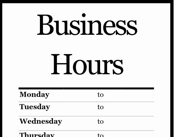 Opening Hours Template Microsoft Word Inspirational Best 25 Business Hours Sign Ideas On Pinterest