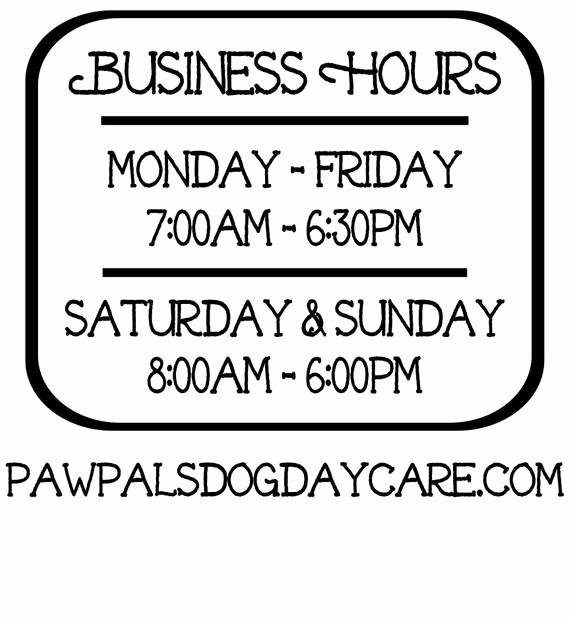Opening Hours Template Microsoft Word Inspirational Business Hours Vinyl Decal Store Hours Open Hours