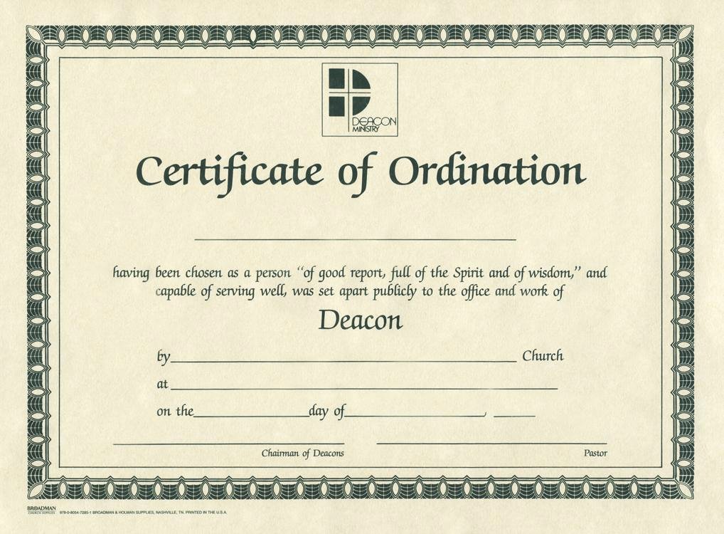 Ordained Minister Certificate Template Unique ordination for Deacon Certificate Ma – Michigan