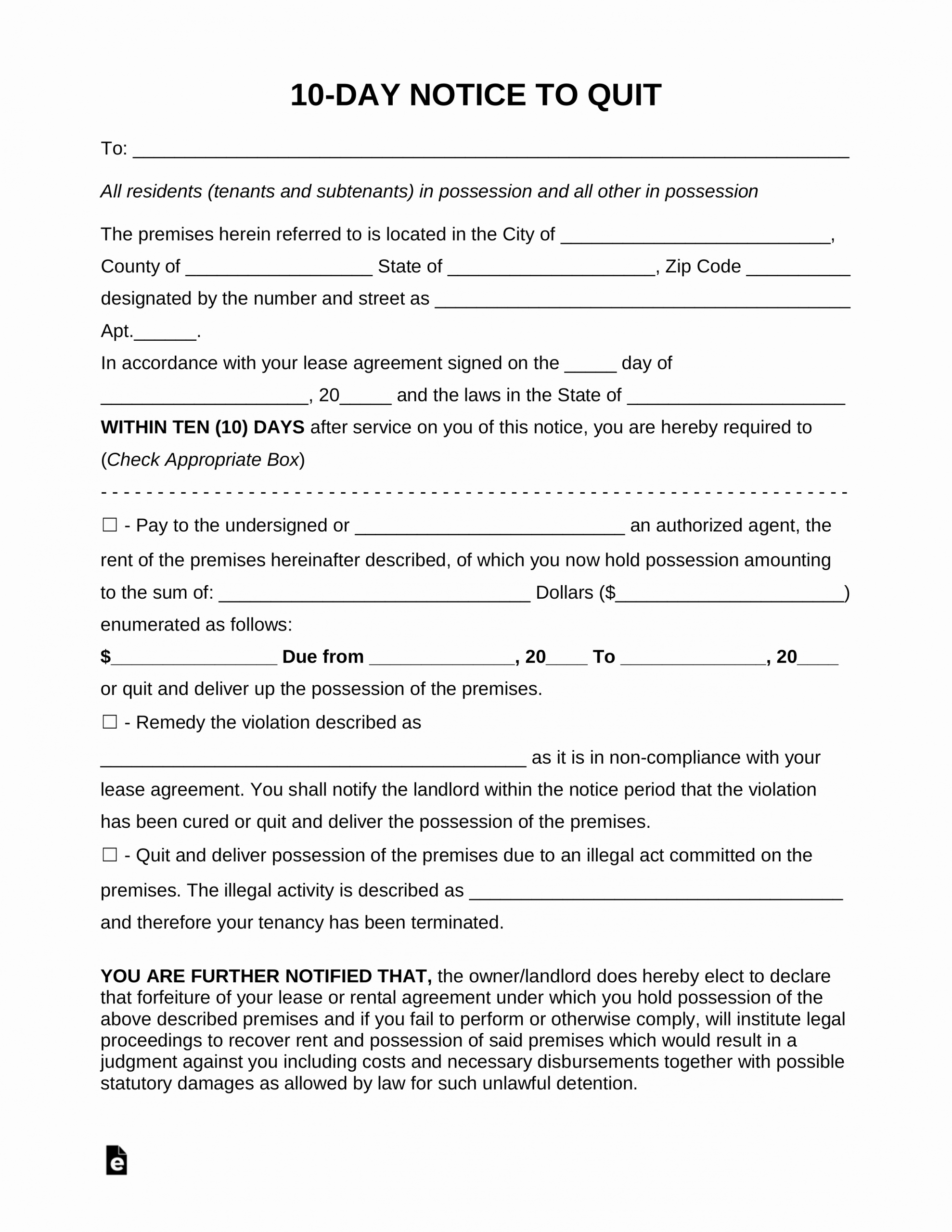 Oregon 30 Day Eviction Notice Template Awesome Free Ten 10 Day Eviction Notice Template Pdf