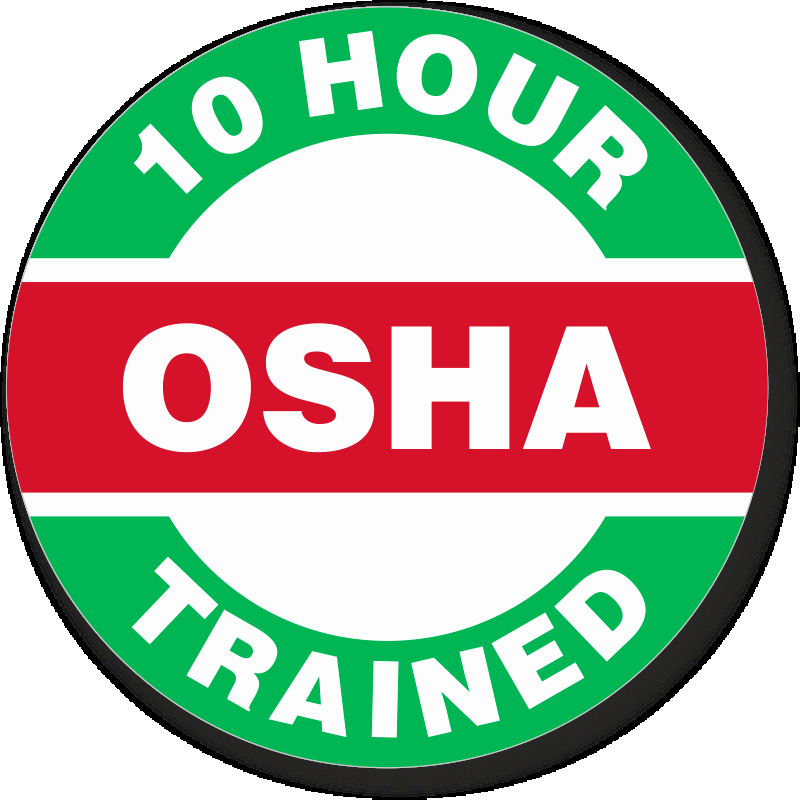 Osha 10 Certificate Template New Osha 10 Hour Trained Hard Hat Decals Signs Sku Hh 0491