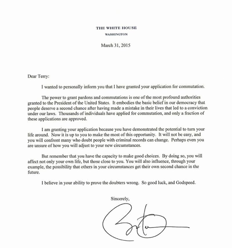 Pardon Letters Samples Luxury Letter President Obama Sent to A Convict who S