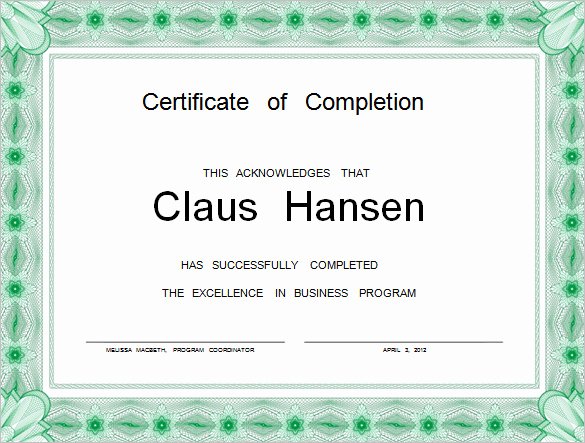 Parenting Class Certificate Of Completion Template Awesome Word Certificate Template 53 Free Download Samples